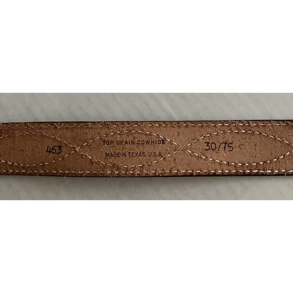 Womens Canterbury Belt Buckle-less Top Grain Cowhide Figure 8 Stitching Brown 30 - Picture 4 of 6